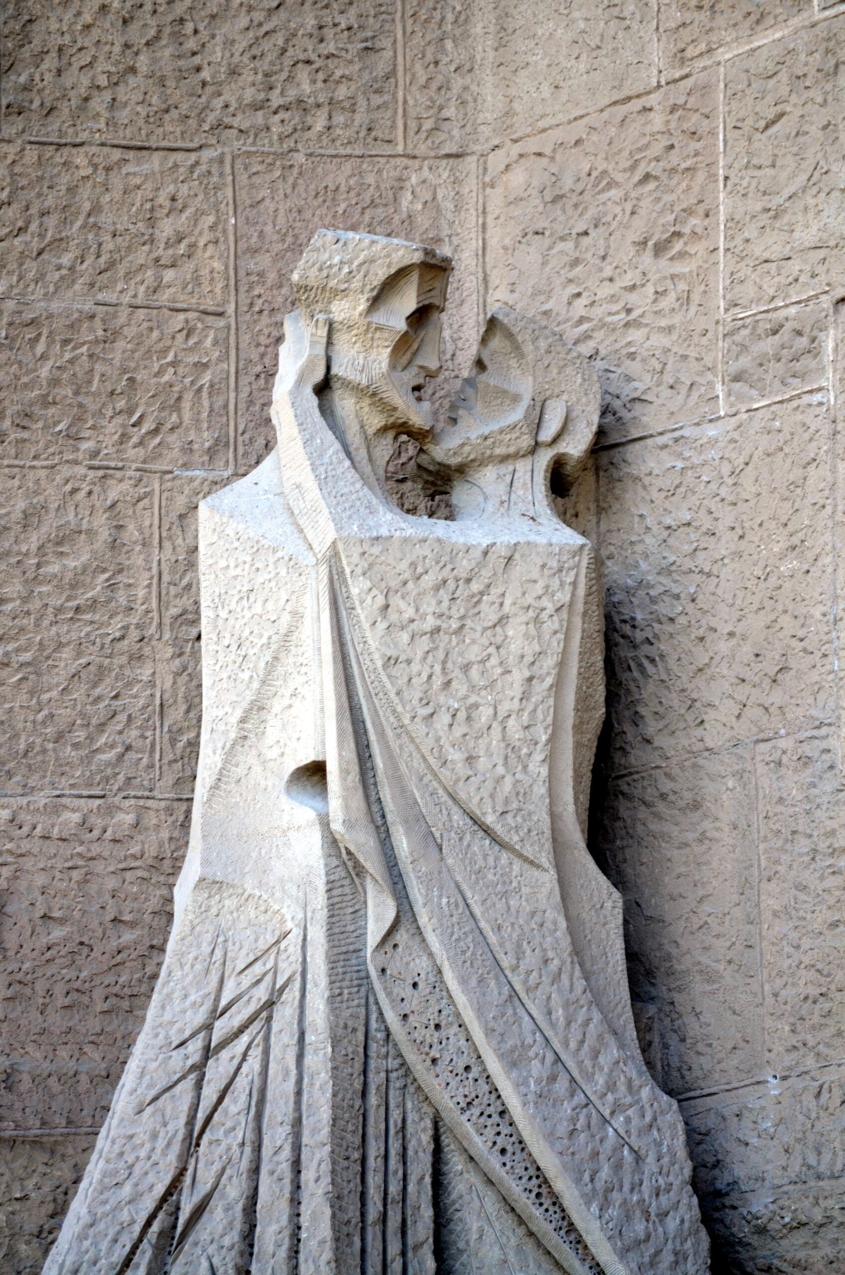 Kiss of Judas: sculpture by Josep Maria Subirachs, part of the Sagrada Familia