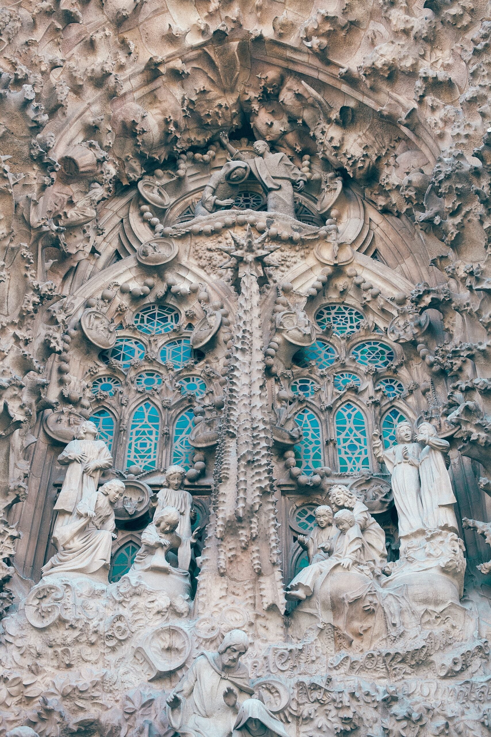 Sagrada Familia: Gaudí's iconic cathedral with soaring spires, Barcelona